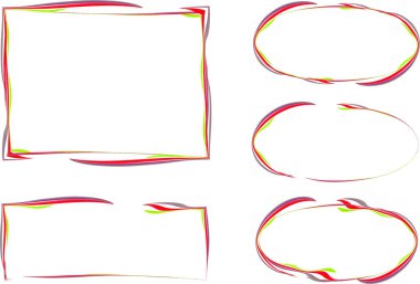 kırmızı yeşil karışık çizgiler soyut desen renkli çerçeveler