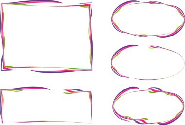 mor pembe karışık çizgiler soyut desenli renkli çerçeveler