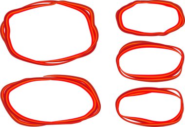 kırmızı çizgili soyut karalama daireleri vektörü belirler