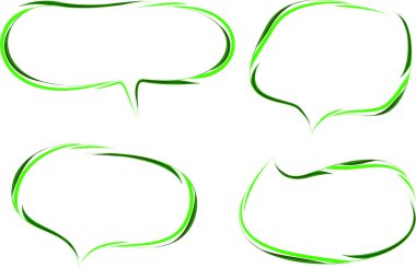 yeşil çizgili dekoratif konuşma baloncukları