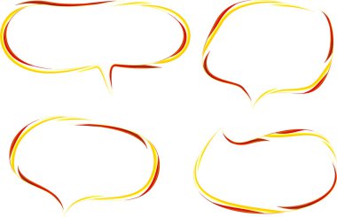 sarı kırmızı çizgili dekoratif konuşma baloncukları