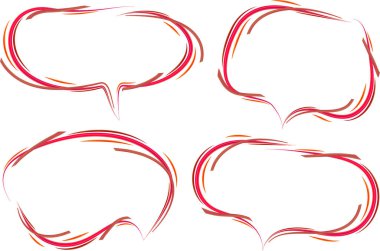 kırmızı renk sanat vuruşu soyut konuşma baloncukları özetlendi