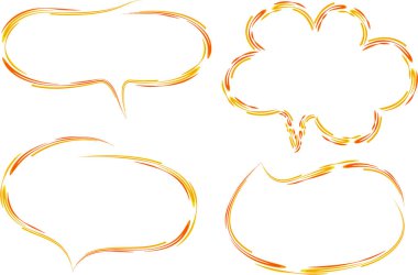 turuncu dekoratif çizgili diyalog bulutları