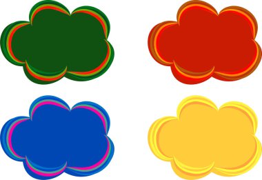 parlak renkler soyut dekoratif desenli ana hat bulutlu pankartlar