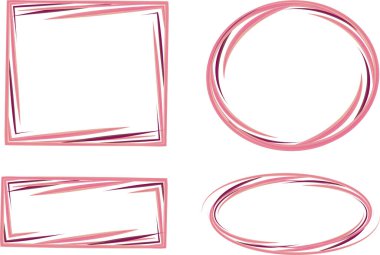 pembe dekoratif çerçeve şekilleri seti