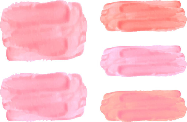 pastel pink colors palette abstract paint brush stroke set vector