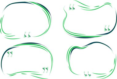 yeşil çizgiler soyut vuruş rengarenk alıntı çerçeveleri