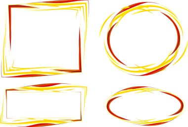 Renkli kırmızı soyut özet çerçeve koleksiyonu