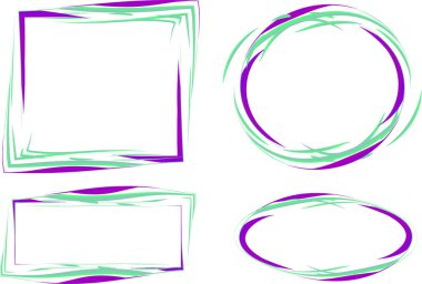 renkli yeşil mor soyut çerçeve koleksiyonu