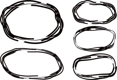 siyah renk geometrik soyut çizgiler karalama çemberi ayarlandı