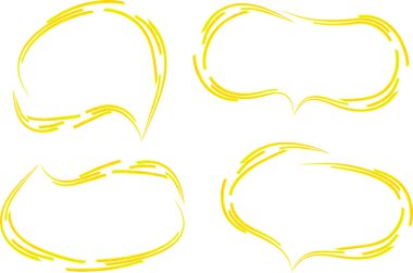 Sarı renkli soyut geometrik çizgiler konuşma baloncuklarını karalıyor