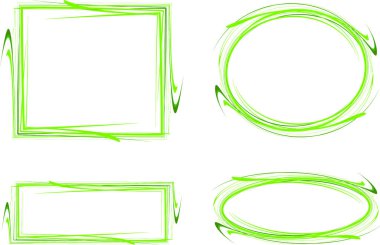 açık yeşil renk soyut karalama ana hatları çerçeve ayarları