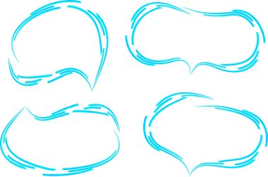 Açık mavi soyut geometrik çizgiler konuşma baloncuklarını karalıyor