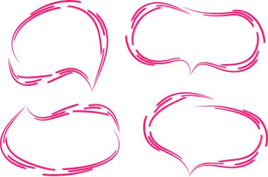 pembe renkli soyut geometrik çizgiler konuşma baloncukları karalıyor