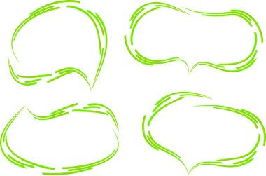 yeşil renkli soyut geometrik çizgiler konuşma baloncukları karalıyor