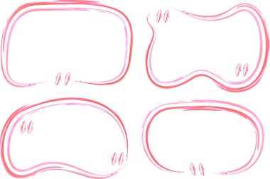 pembe boya fırçası ana hatları soyut alıntı çerçeveleri ayarlandı