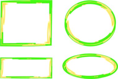 açık yeşil boyalı soyut çerçeve seti