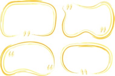 sarı boya fırçası ana hatları soyut alıntı çerçeveleri ayarlandı