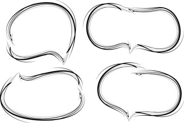 siyah renk karalaması konuşma baloncukları ayarlandı