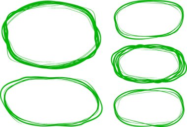 açık yeşil soyut karalama çemberleri