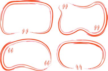 kırmızı boya fırçası ana hatları soyut alıntı çerçeveleri ayarlandı