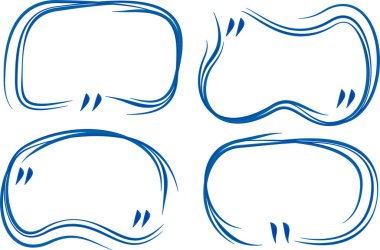 mavi renkli soyut karalamalar biçim tırnak içinde çerçeve vektörü