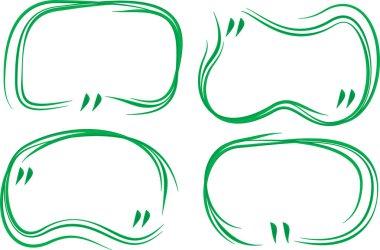 yeşil renkli soyut karalamalar biçim tırnak içinde çerçeve vektörü