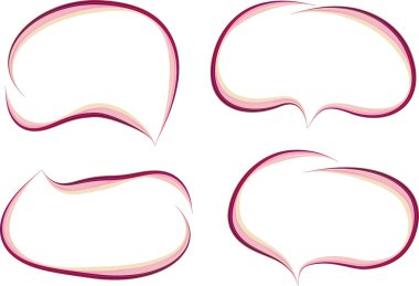 pembe dekoratif soyut ana hatlı diyalog bulutları vektörü belirler