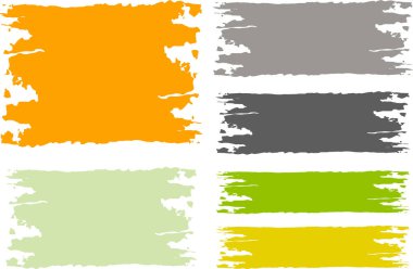 soyut renkli palet yırtık fırça darbeleri seti