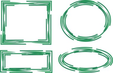 yeşil renkli geometrik özet çerçeve seti