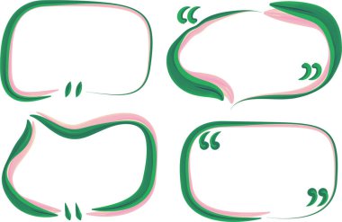 yeşil pembe dekoratif fırça darbesi soyut alıntı çerçeveleri ayarlandı