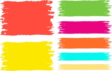 Renkli palet soyut yırtık fırça darbeleri koleksiyonu