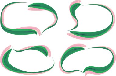 yeşil pembe renkli dekoratif fırça darbesi konuşma baloncukları