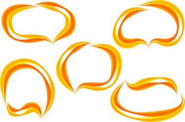 turuncu renkli dekoratif kurdeleler ana hatlı konuşma baloncukları