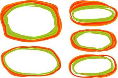 parlak kırmızı, yeşil, soyut, kalın çizgili çemberler.