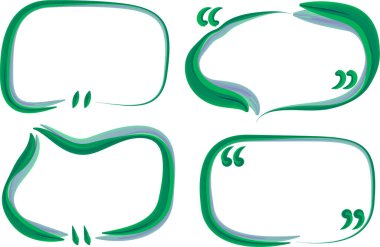 yeşil dekoratif fırça darbesi soyut alıntı çerçeveleri ayarlandı