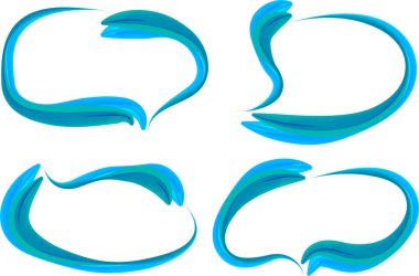 mavi renkli fırça darbesi konuşma baloncukları