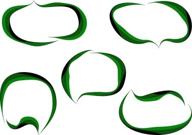 soyut biçimli koyu yeşil konuşma baloncukları