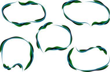 Soyut çizgili pastel sarı mercan rengi konuşma baloncukları