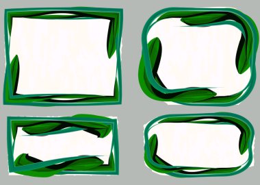 yeşil çerçeveler soyut metin kutusu resim pankartları ayarlandı
