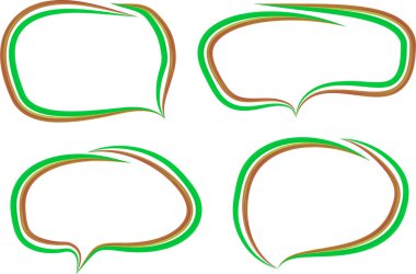 yeşil kahverengi çizgiler soyut el çizimi konuşma baloncukları