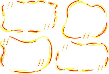 kırmızı sarı renkler soyut sanat çizgileri kalıpları çerçeve seti