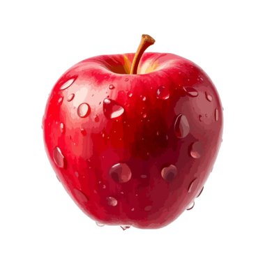 A red apple vector illustration isolated on white background clipart