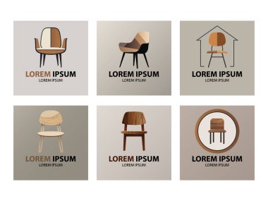 Mobilya ve İç Tasarım Markalaşması için Modern Tahta Sandalye Logosu