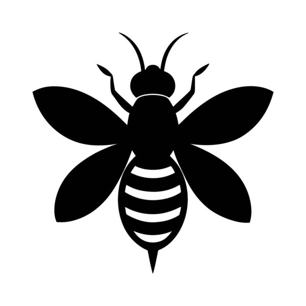 Забавный силуэт пчелы-нектарки