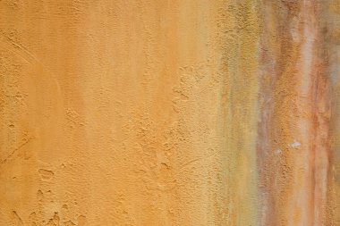 Sülfür suyuna maruz kalan sarı bir duvarın arkaplan deseni ve dokusu. Grunge duvarı. Grafik tasarımı için, 3 boyutlu görüntüleme ve pankart arkaplanı