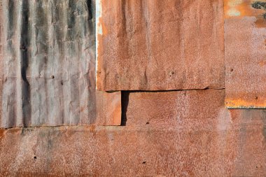 Grunge arkaplan deseni ve paslı teneke çatı dokusu. Grafik tasarımı için, 3 boyutlu biçimlendirme veya pankart arkaplanı