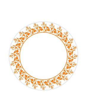 Çiçek desenli dairesel çerçeve