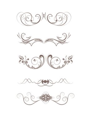 Kaligrafik tasarım elementlerinin vektör çizimi