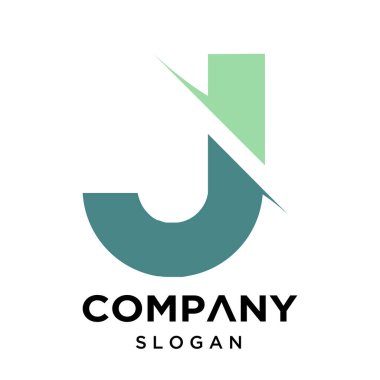 Yeşil, yeşil dizayn şablonu olan J harfi logosu